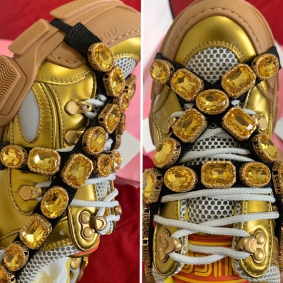 Rare๐ฅGucci FLASHTREK Crystal Embellished Sneakers - Picture 3 of 16